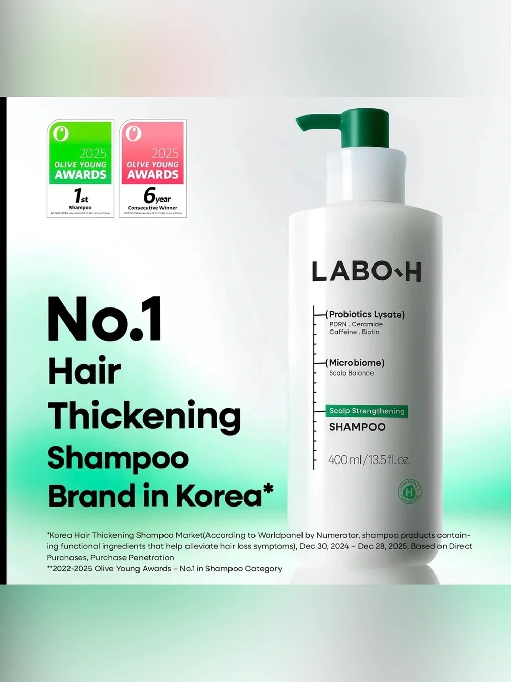 LABO-H DUO Scalp strengthening shampoo/ strengthening roll on serum KoreanHair